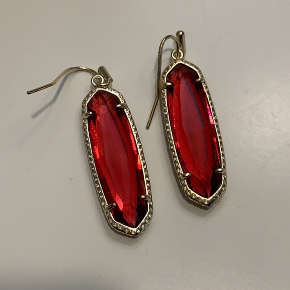 Kendra Scott - Layla Drop - Berry Red Glass